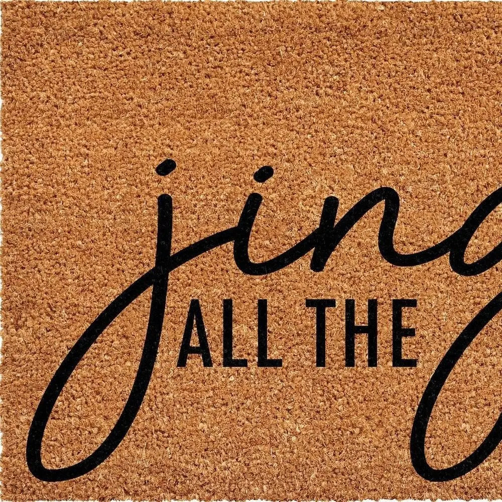 17" X 29" Brown And Black Christmas Outdoor Coir Door Mat - NOVA HOME FURNITURE