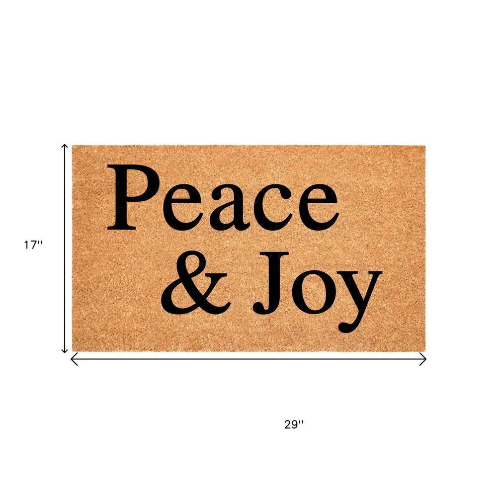 17" X 29" Brown And Black Christmas Outdoor Coir Door Mat - NOVA HOME FURNITURE