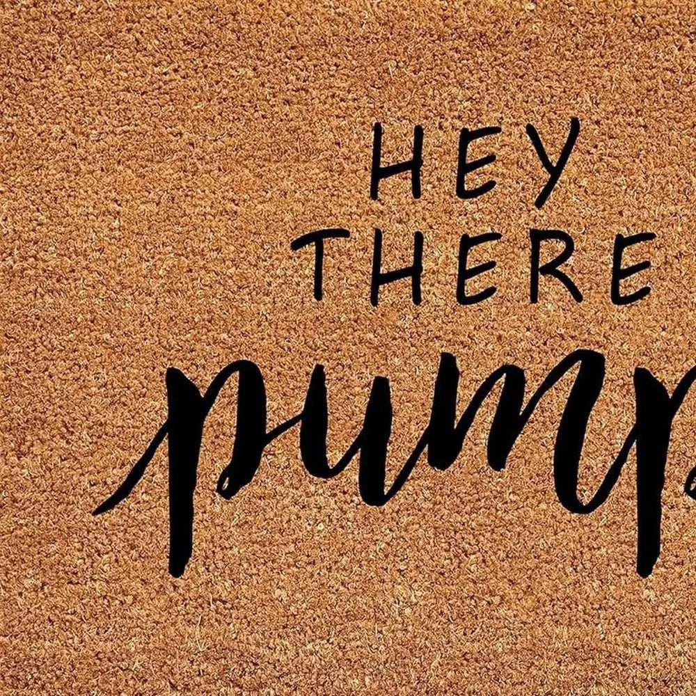 17" X 29" Brown And Natural Fall Hey There Outdoor Coir Door Mat - NOVA HOME FURNITURE