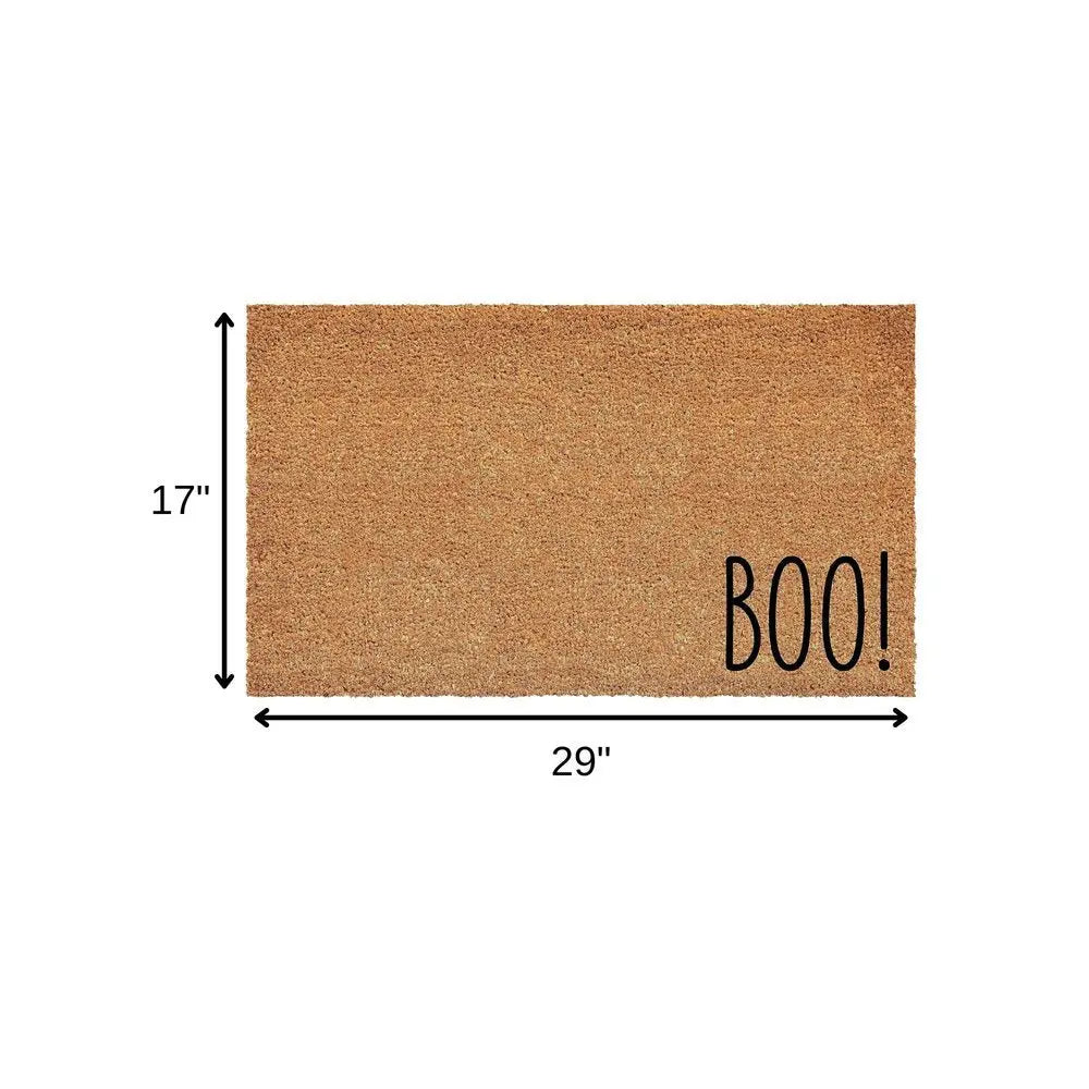 17" X 29" Brown And Natural Halloween Halloween Outdoor Coir Door Mat - NOBLE HOME INTERIORS