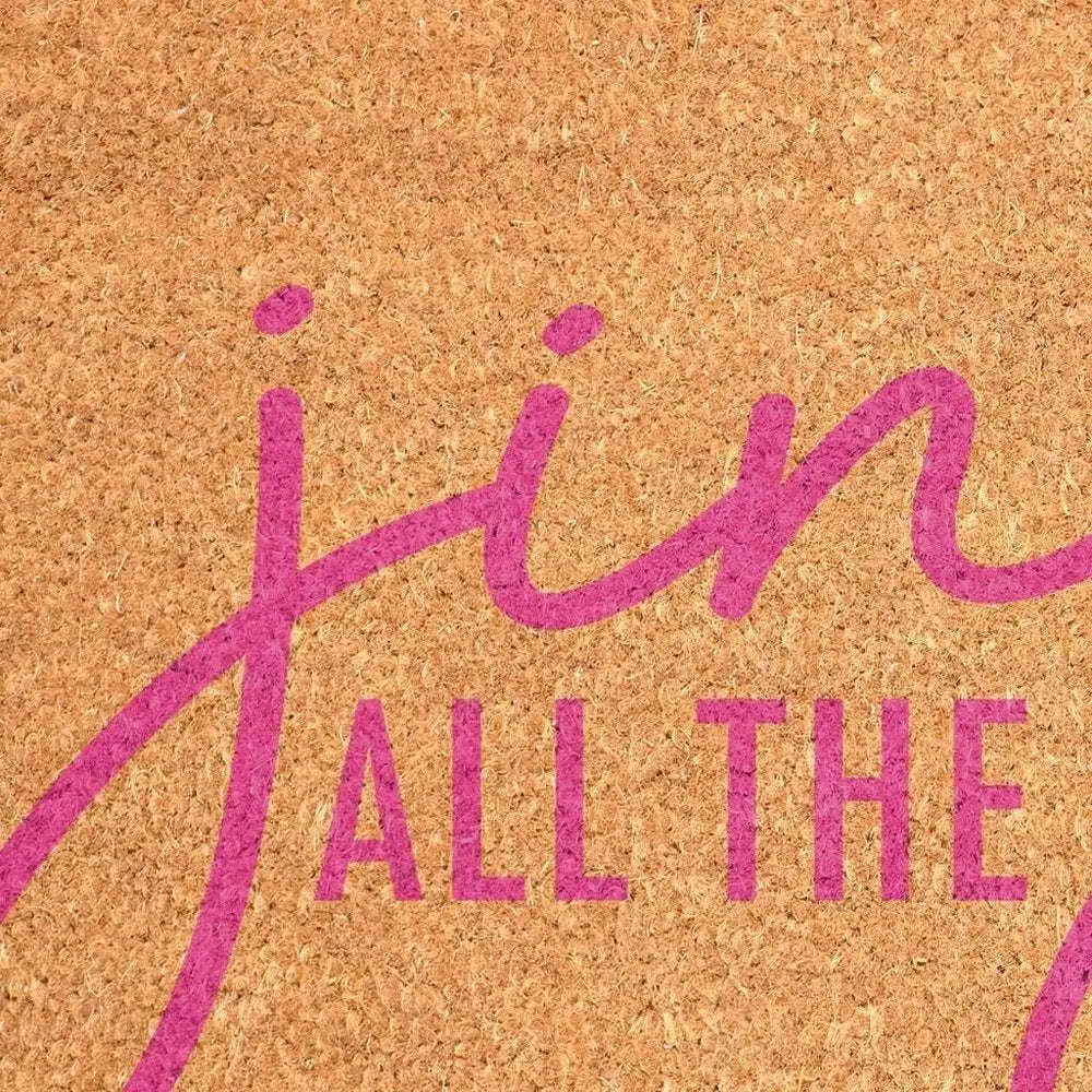 17" X 29" Brown And Pink Christmas Outdoor Coir Door Mat - NOVA HOME FURNITURE