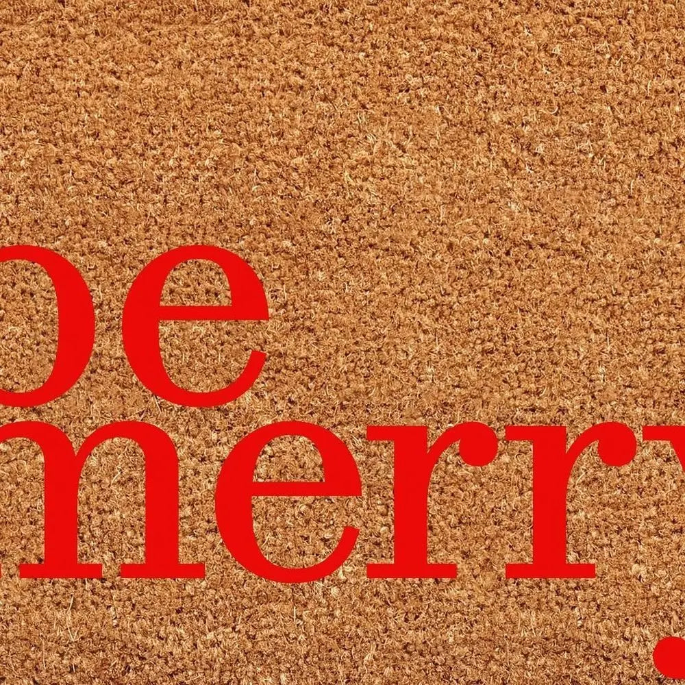 17" X 29" Brown And Red Christmas Outdoor Coir Door Mat - NOVA HOME FURNITURE