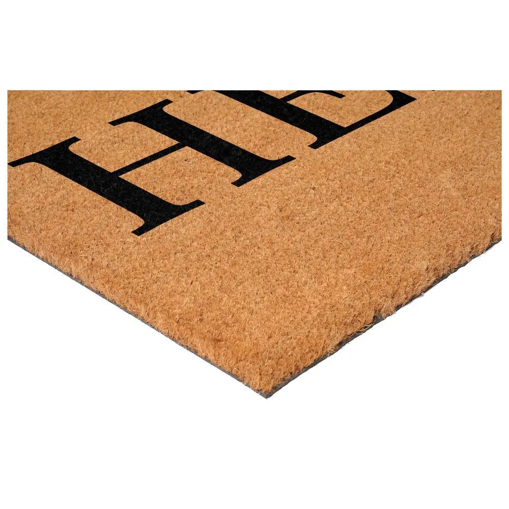 17" X 29" Brown Black And Green Christmas Outdoor Coir Door Mat - NOVA HOME FURNITURE