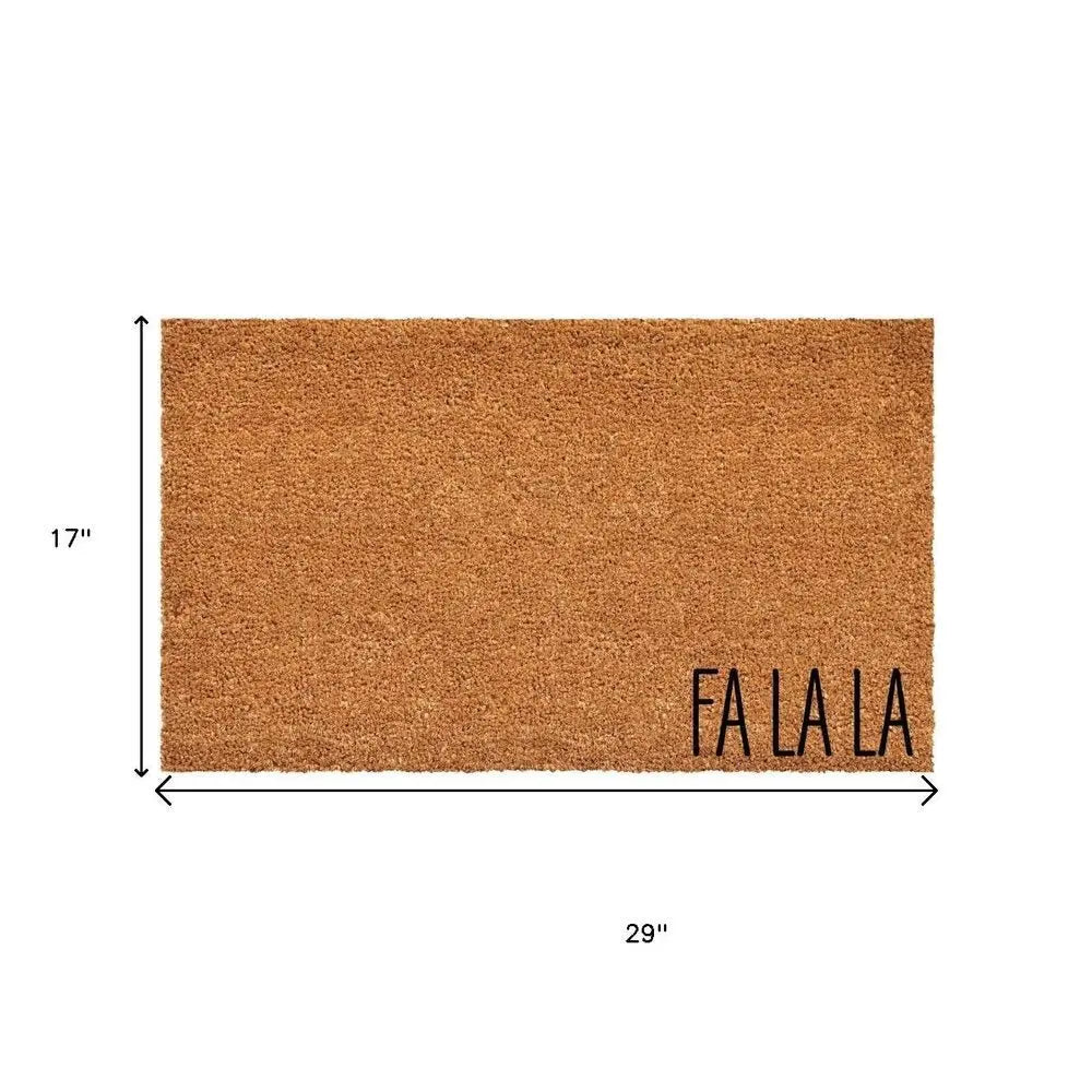 17" X 29" Brown Christmas Outdoor Coir Door Mat - NOVA HOME FURNITURE