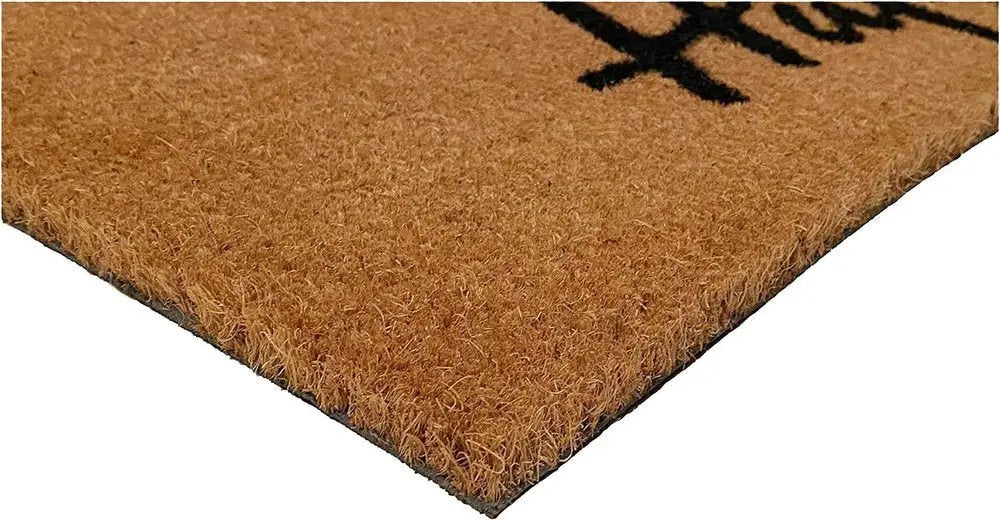17" X 29" Natural and Black Coir Bumblee Bee Happy Outdoor Door Mat - NOBLE HOME INTERIORS