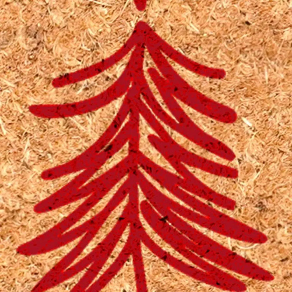 17" X 29" Natural and Black Coir Floral Welcome Outdoor Door Mat - NOBLE HOME INTERIORS