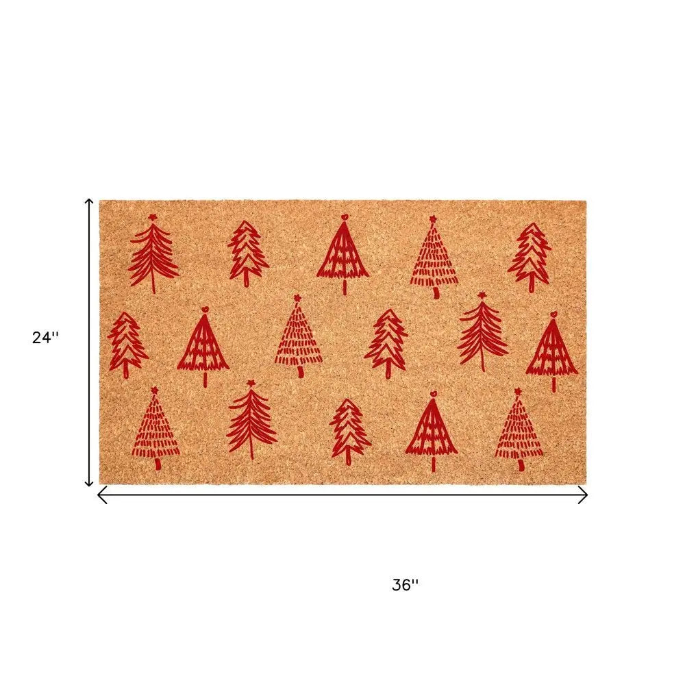 17" X 29" Natural and Black Coir Floral Welcome Outdoor Door Mat - NOBLE HOME INTERIORS