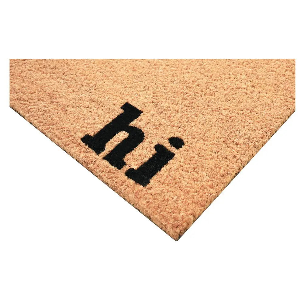 17" X 29" Natural and Black Coir Hi Bye Outdoor Door Mat - NOBLE HOME INTERIORS