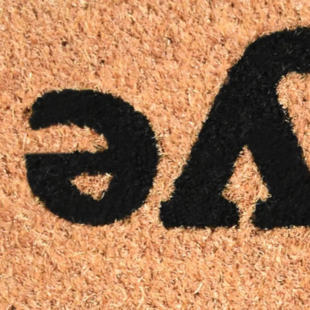 17" X 29" Natural and Black Coir Hi Bye Outdoor Door Mat - NOBLE HOME INTERIORS