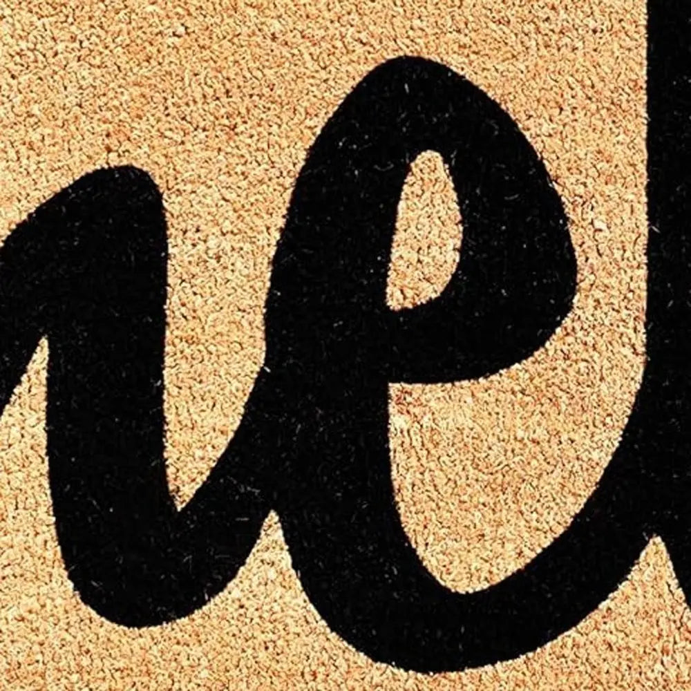 17" X 29" Natural And Black Hello Outdoor Coir Door Mat - NOBLE HOME INTERIORS