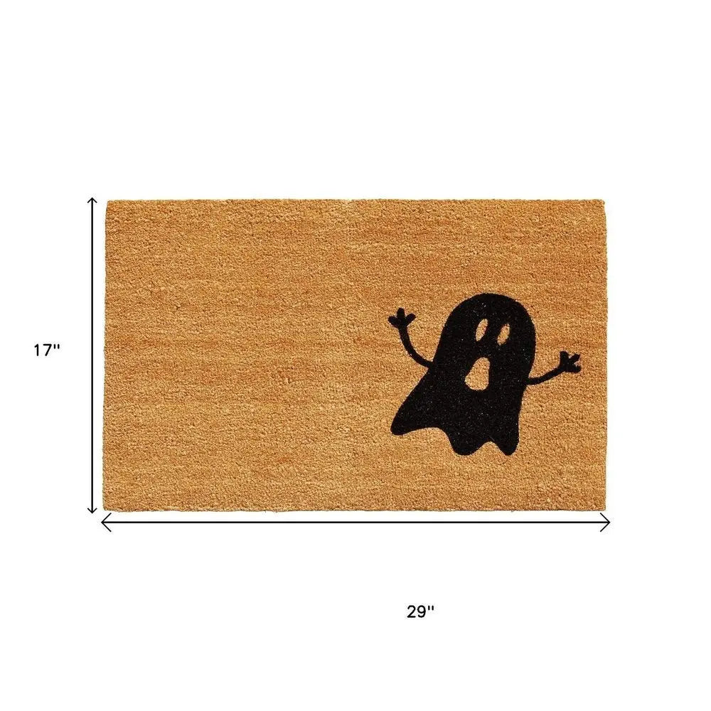 17" X 29" Natural And Brown Halloween Halloween Outdoor Coir Door Mat - NOVA HOME FURNITURE