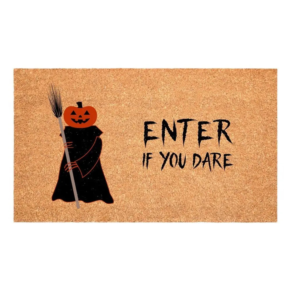 17" X 29" Natural And Brown Halloween Halloween Outdoor Coir Door Mat - NOBLE HOME INTERIORS