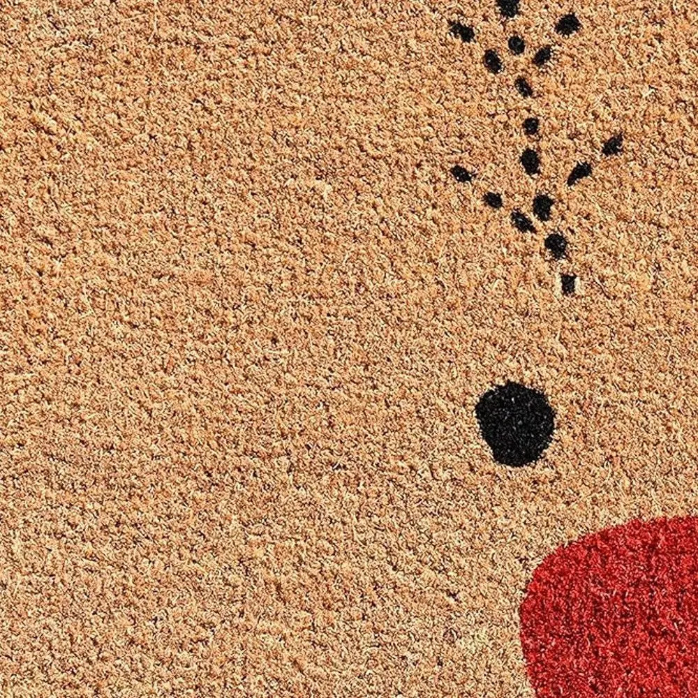 17" X 29" Natural Black and Red Coir Reindeer Outdoor Christmas Door Mat - NOBLE HOME INTERIORS