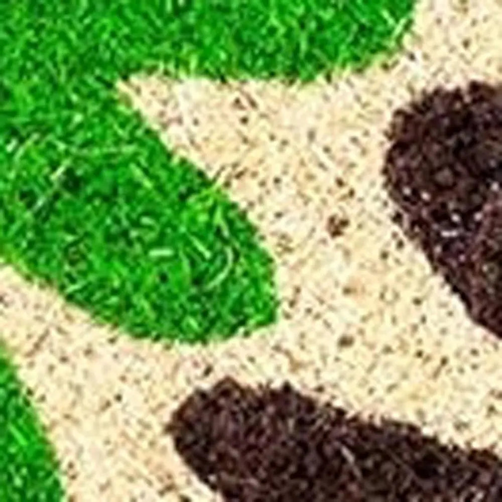 17" X 29" Natural Blue Green And Orange Floral Outdoor Coir Door Mat - NOBLE HOME INTERIORS