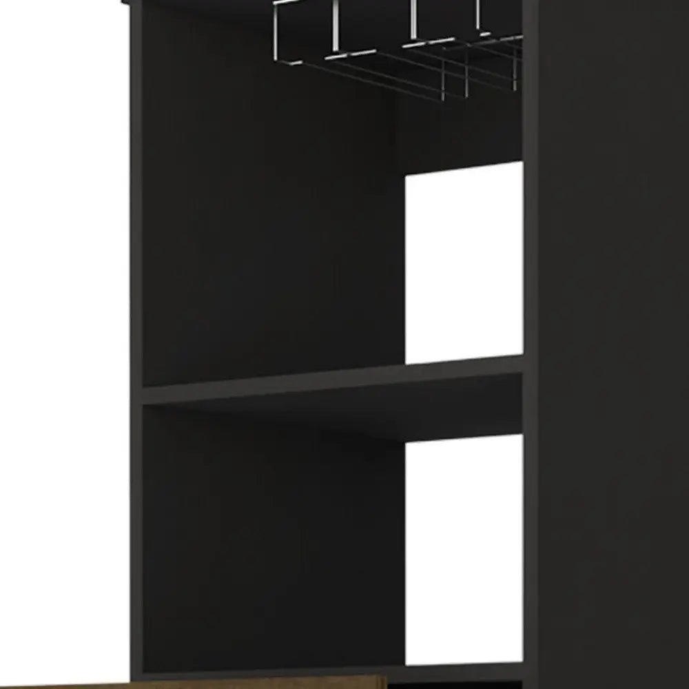 18" Black Bar Cabinet With Two Drawers - NOBLE HOME INTERIORS