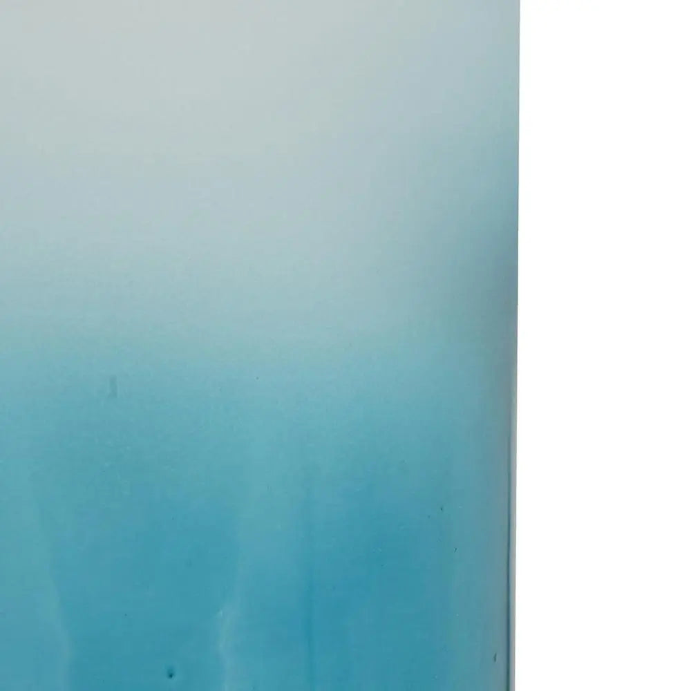 18" Blue White And Gold Ombre Glass And Aluminum Pedestal Table Vase - NOBLE HOME INTERIORS
