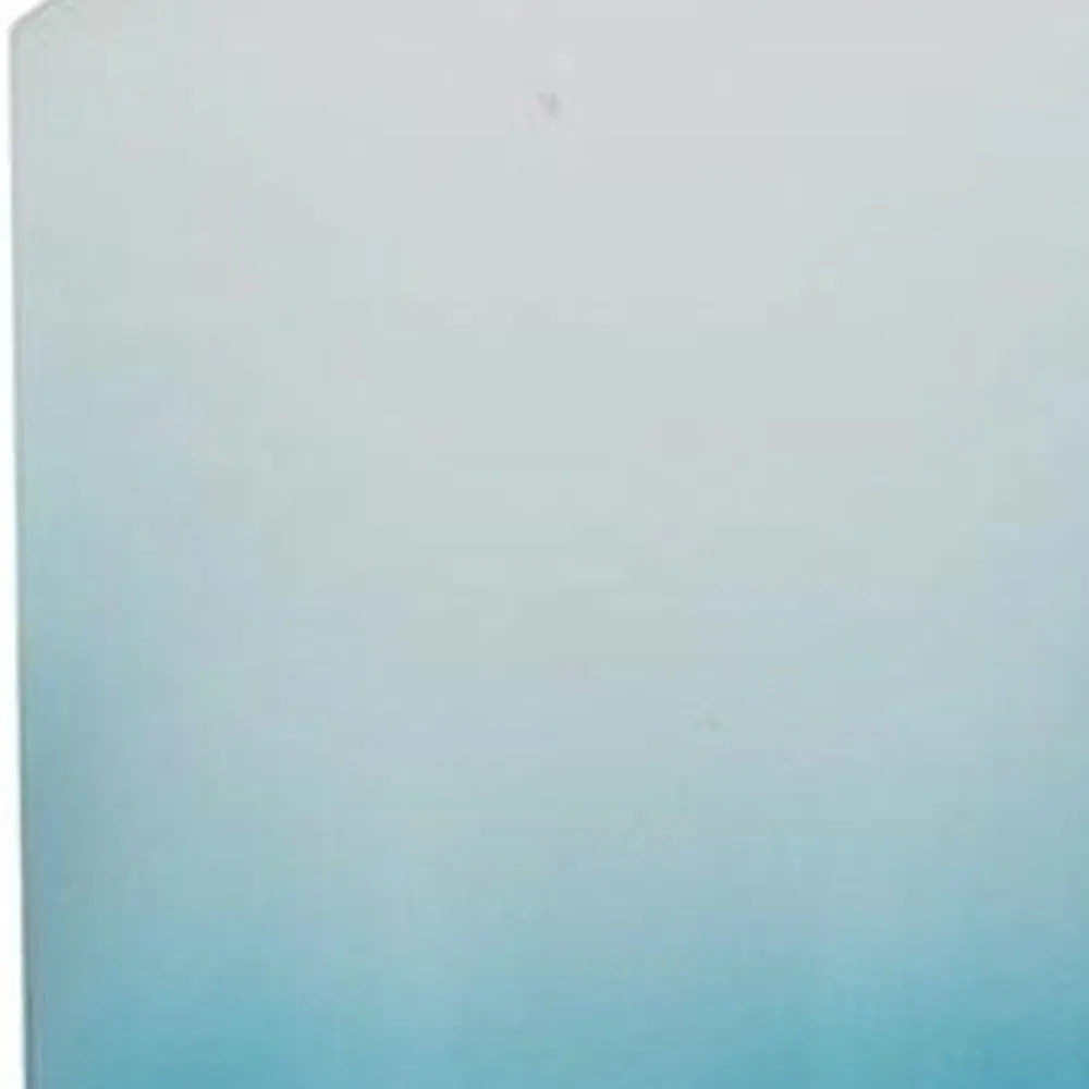 18" Blue White And Gold Ombre Glass And Aluminum Pedestal Table Vase - NOBLE HOME INTERIORS