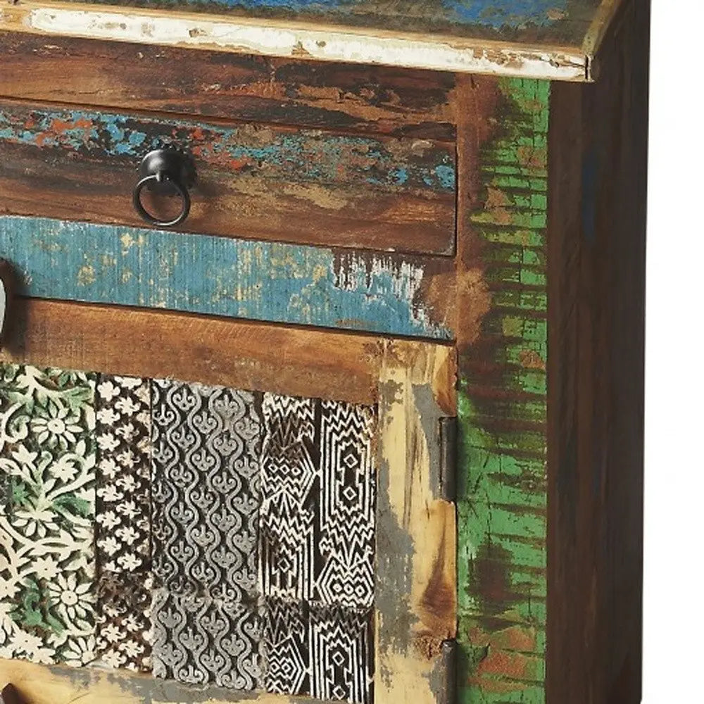 18" Brown Standard Accent Chest With One Drawer - NOVA HOME FURNITURE