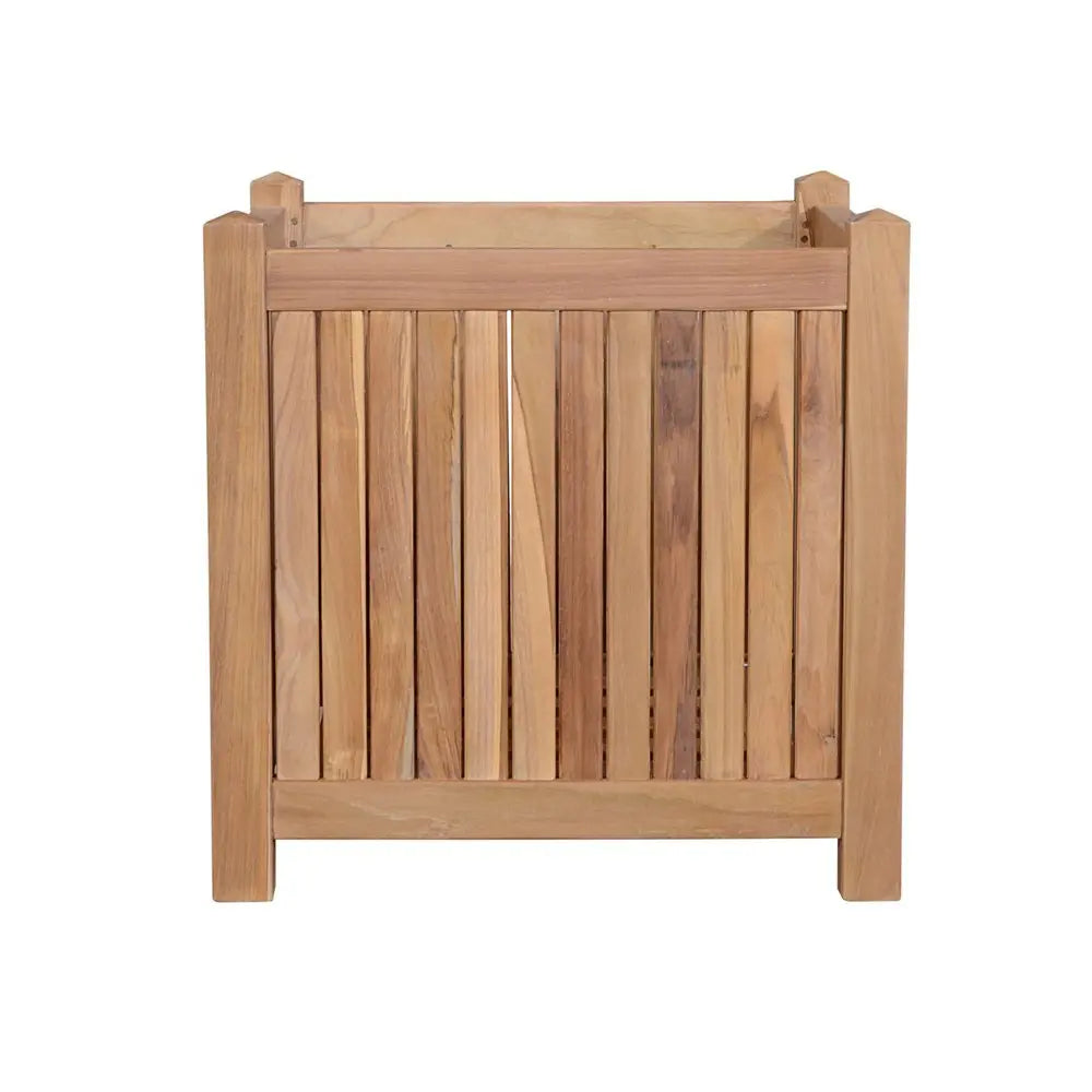 18" Natural Solid Wood Indoor Outdoor Square Planter Box - NOBLE HOME INTERIORS