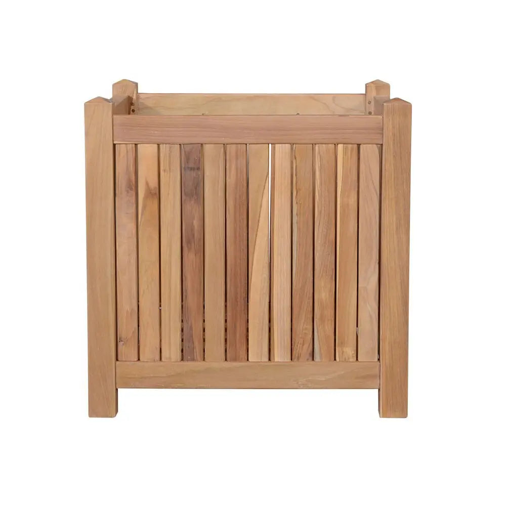 18" Natural Solid Wood Indoor Outdoor Square Planter Box - NOBLE HOME INTERIORS