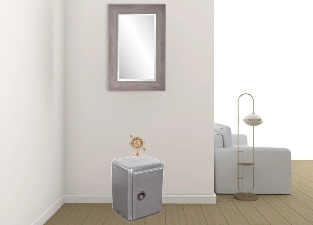 18" Silver Aluminum Standard Accent Cabinet With One Shelf - NOVA HOME FURNITURE