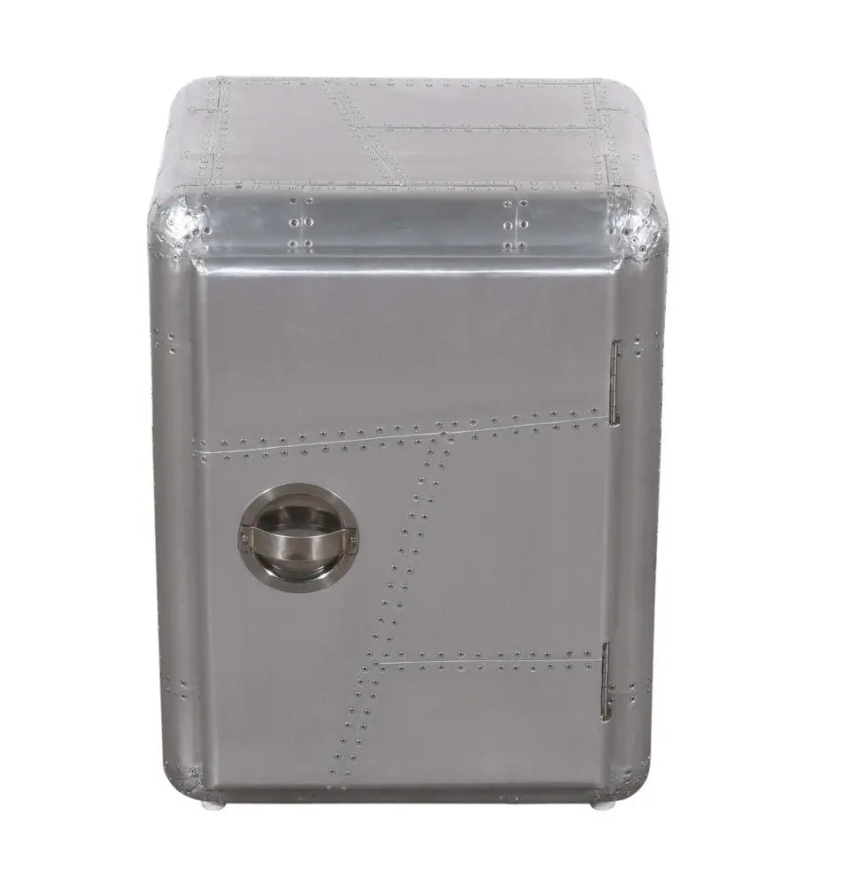 18" Silver Aluminum Standard Accent Cabinet With One Shelf - NOVA HOME FURNITURE