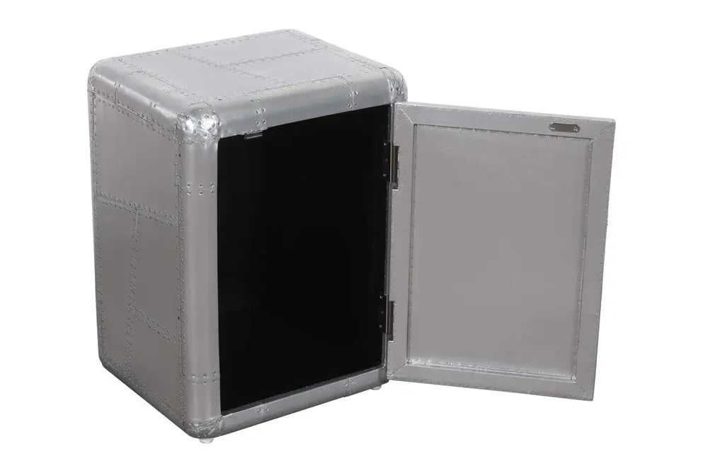 18" Silver Aluminum Standard Accent Cabinet With One Shelf - NOVA HOME FURNITURE