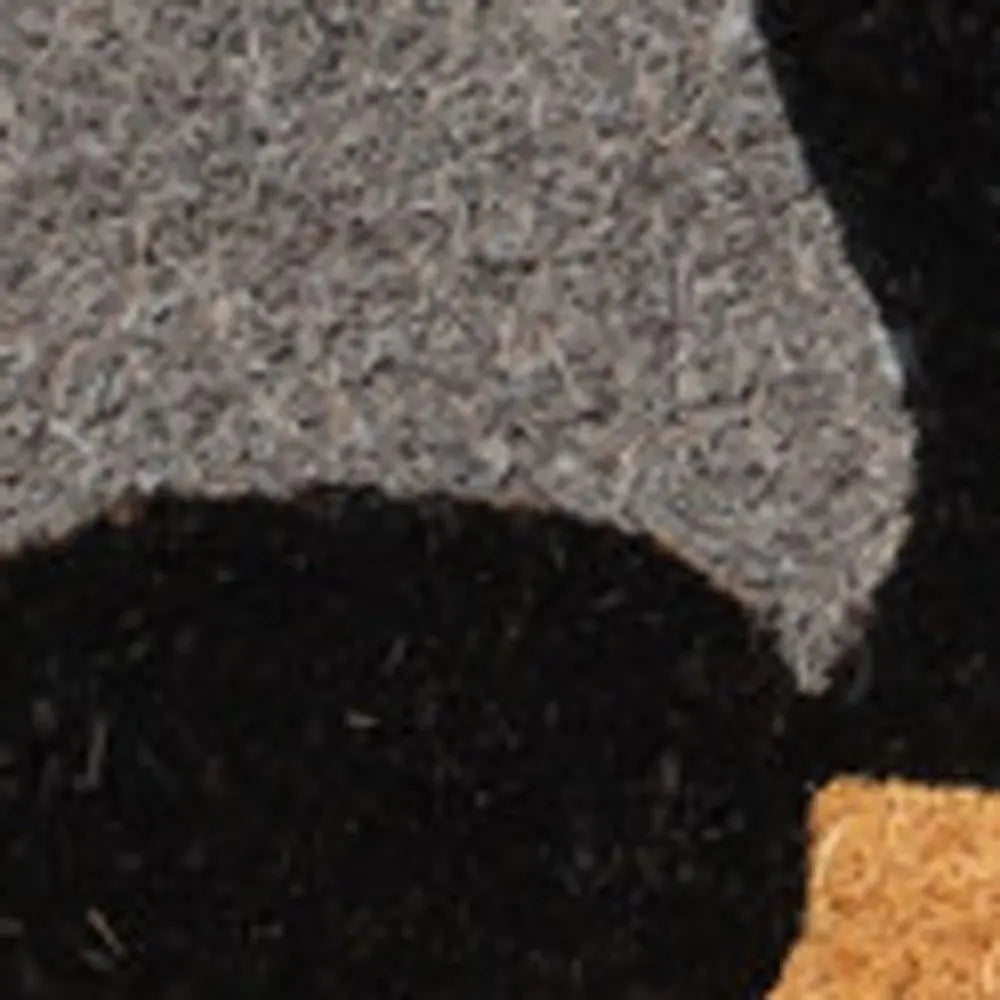 18" X 30" Beige and Black Coir Animal Print Outdoor Door Mat - NOBLE HOME INTERIORS