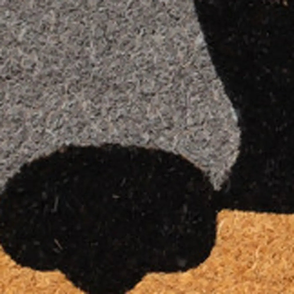 18" X 30" Beige and Black Coir Animal Print Outdoor Door Mat - NOBLE HOME INTERIORS