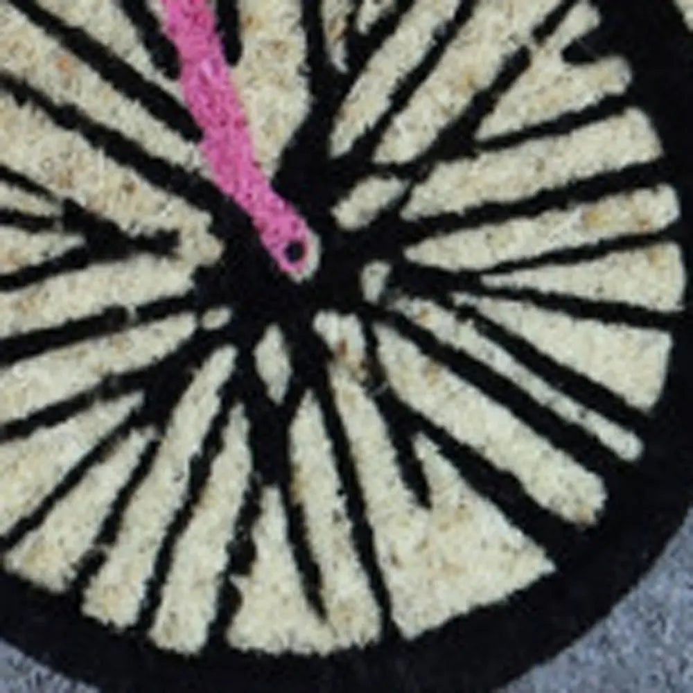 18" X 30" Beige and Black Coir Bicycle Outdoor Spring Door Mat - NOBLE HOME INTERIORS