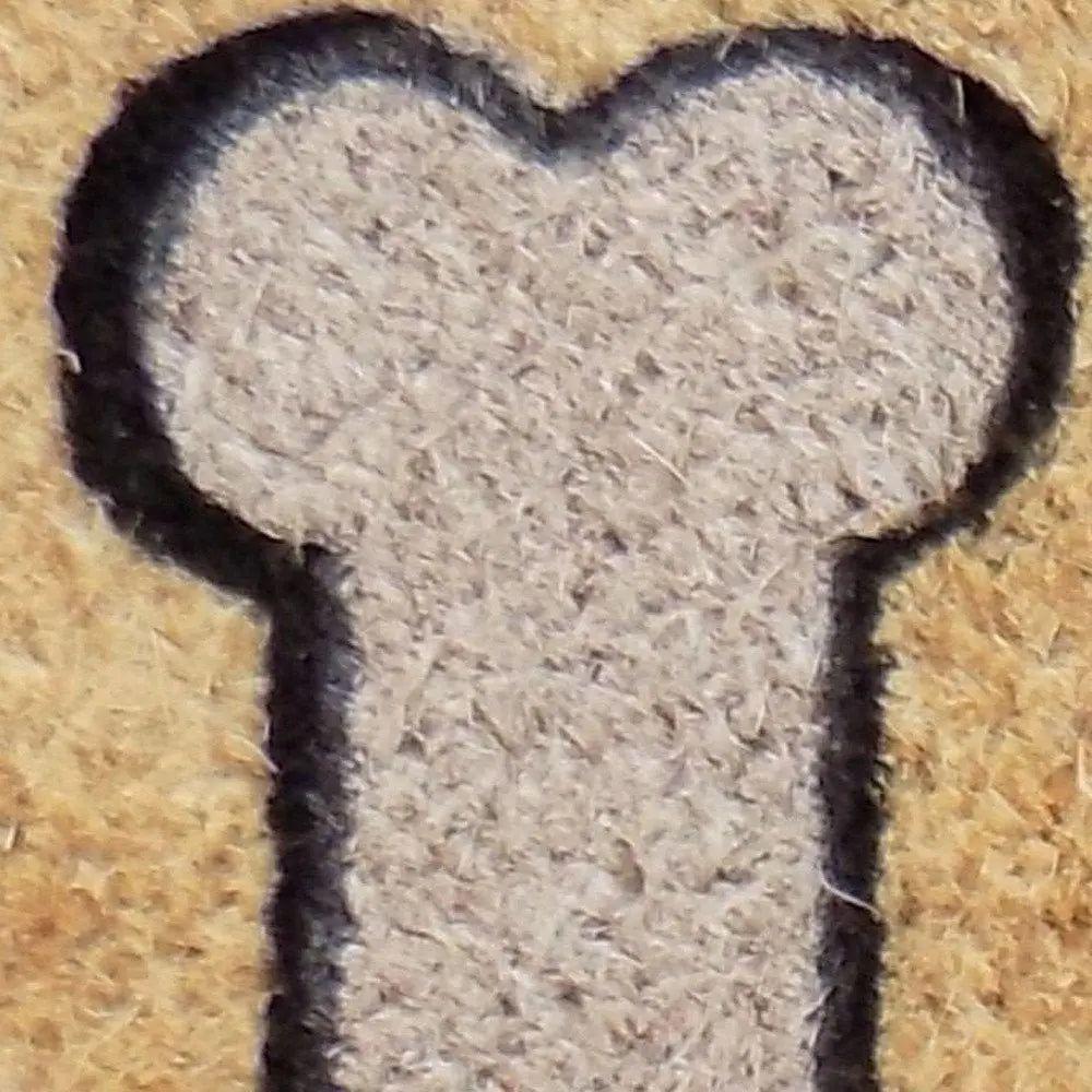 18" X 30" Beige and Black Coir Dog Outdoor Door Mat - NOBLE HOME INTERIORS