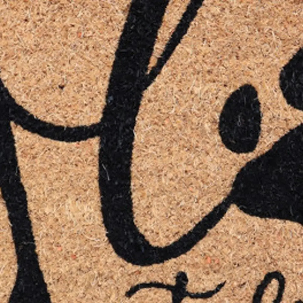 18" X 30" Beige and Black Coir Dog Outdoor Door Mat - NOBLE HOME INTERIORS