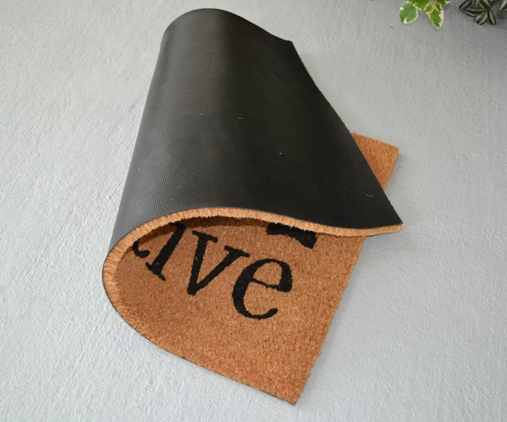 18" X 30" Beige and Black Coir Outdoor Door Mat - NOBLE HOME INTERIORS