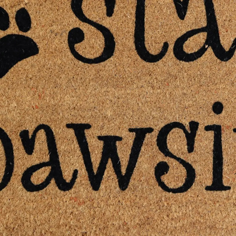 18" X 30" Beige and Black Coir Outdoor Door Mat - NOBLE HOME INTERIORS