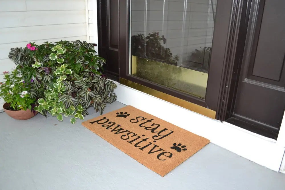 18" X 30" Beige and Black Coir Outdoor Door Mat - NOBLE HOME INTERIORS