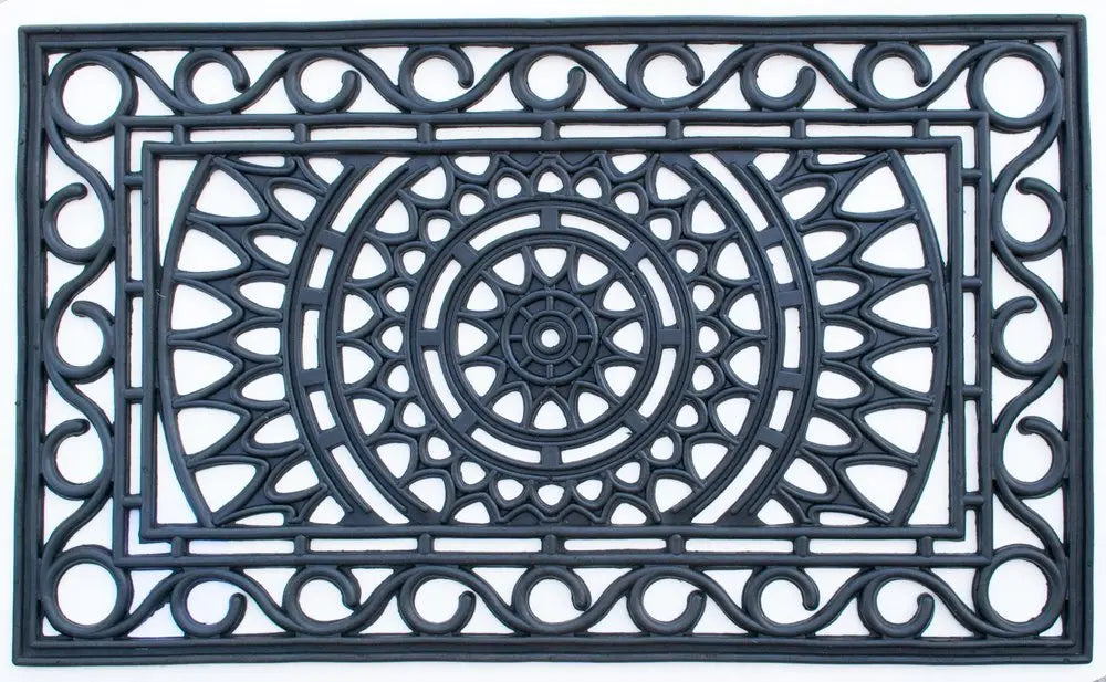 18" X 30" Black Rubber Outdoor Door Mat - NOBLE HOME INTERIORS