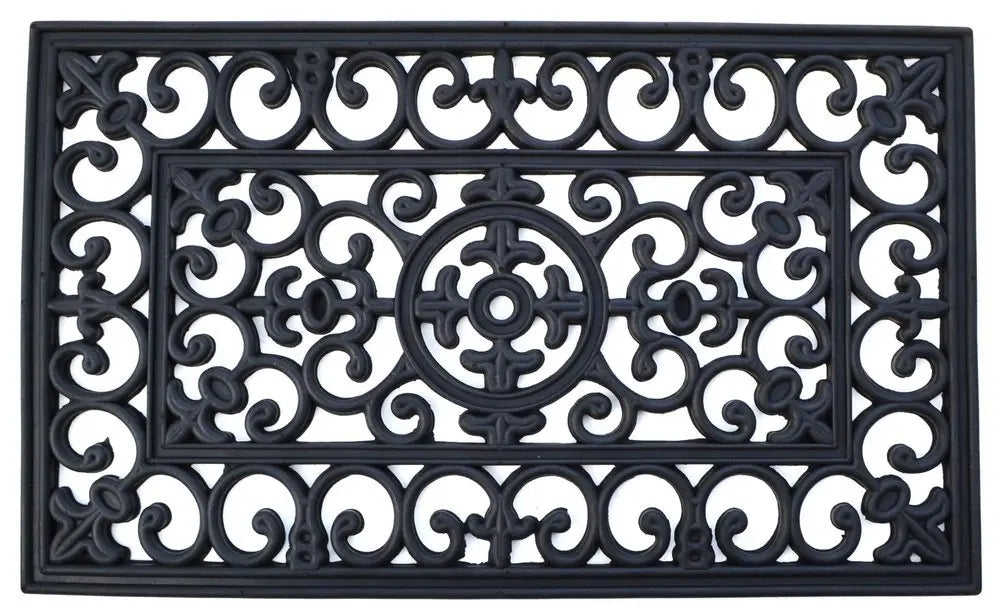 18" X 30" Black Rubber Outdoor Door Mat - NOBLE HOME INTERIORS