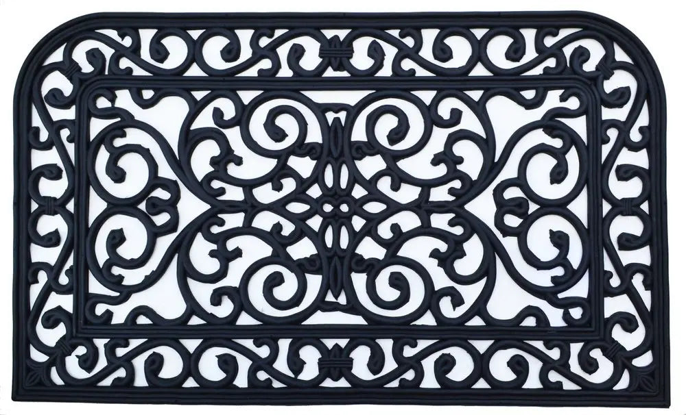18" X 30" Black Rubber Outdoor Door Mat - NOBLE HOME INTERIORS