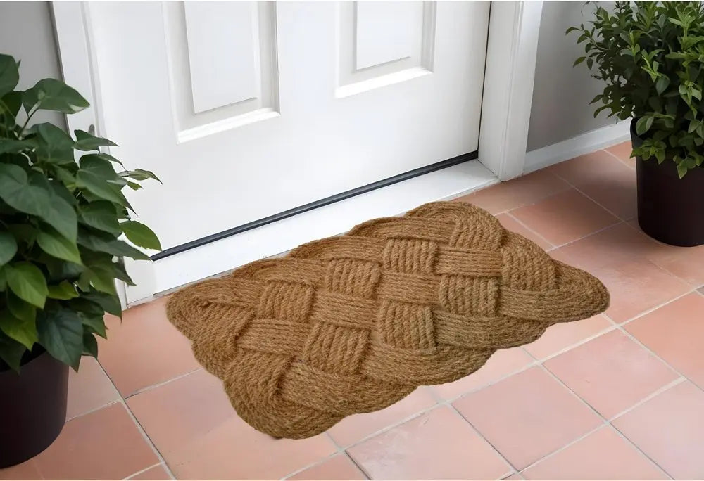 18" X 30" Brown Coir Weave Outdoor Door Mat - NOBLE HOME INTERIORS