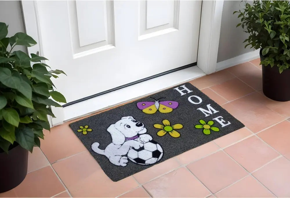 18" X 30" White Coir Dog Home Outdoor Door Mat - NOBLE HOME INTERIORS