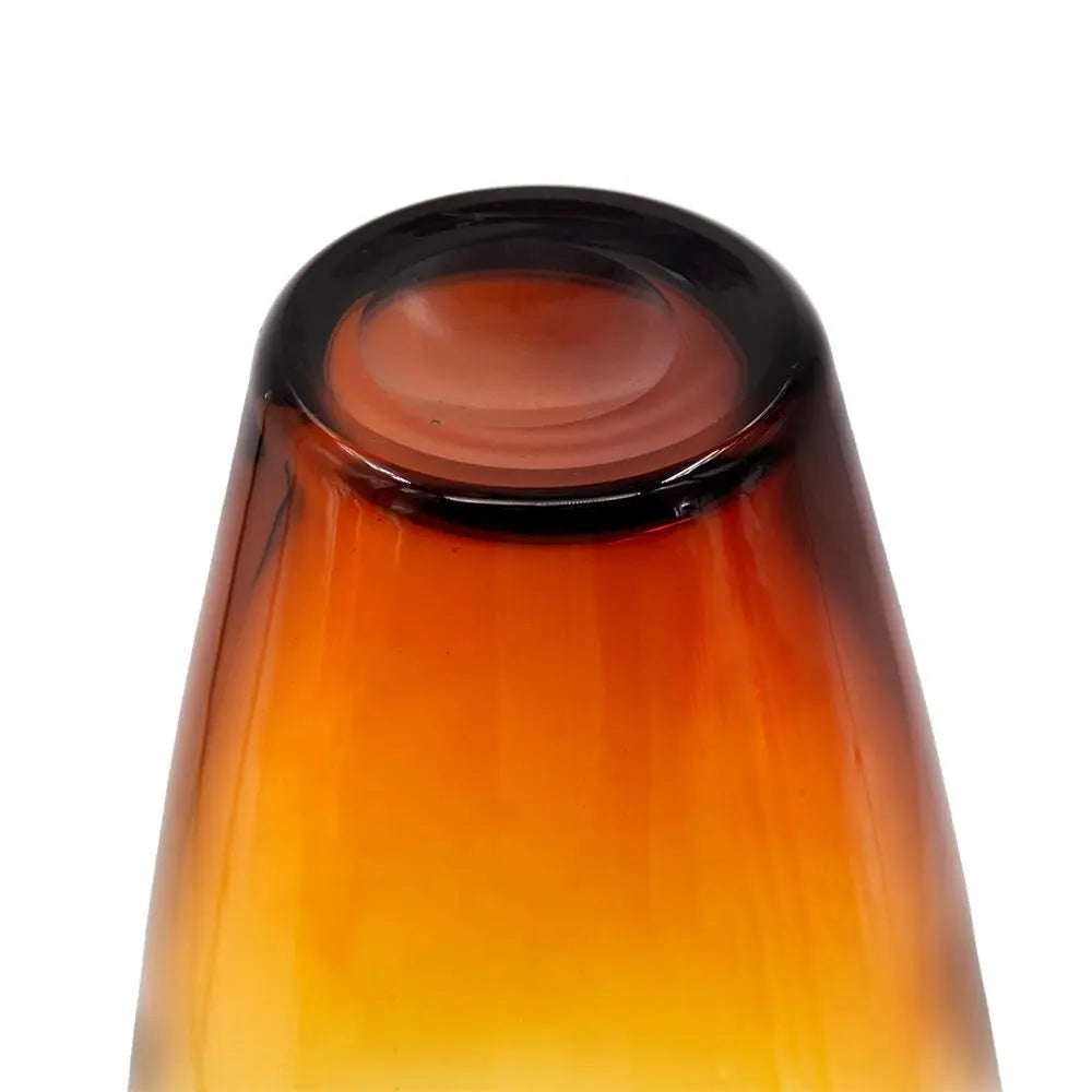 19" Clear And Brown Ombre Glass Table Vase - NOBLE HOME INTERIORS