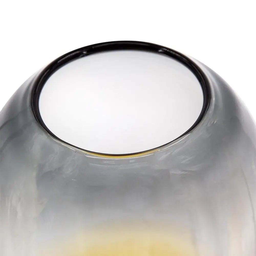 19" Clear And Brown Ombre Glass Table Vase - NOBLE HOME INTERIORS