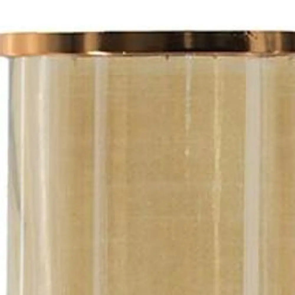 19" Gold And White Glass And Marble Table Vase - NOBLE HOME INTERIORS