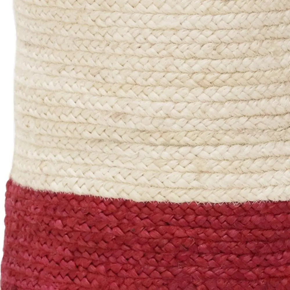 19" Ivory Jute Basket - NOBLE HOME INTERIORS