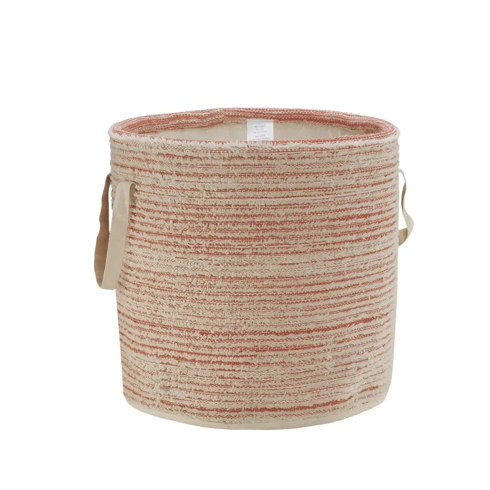 19" Pink Fabric Basket - NOBLE HOME INTERIORS