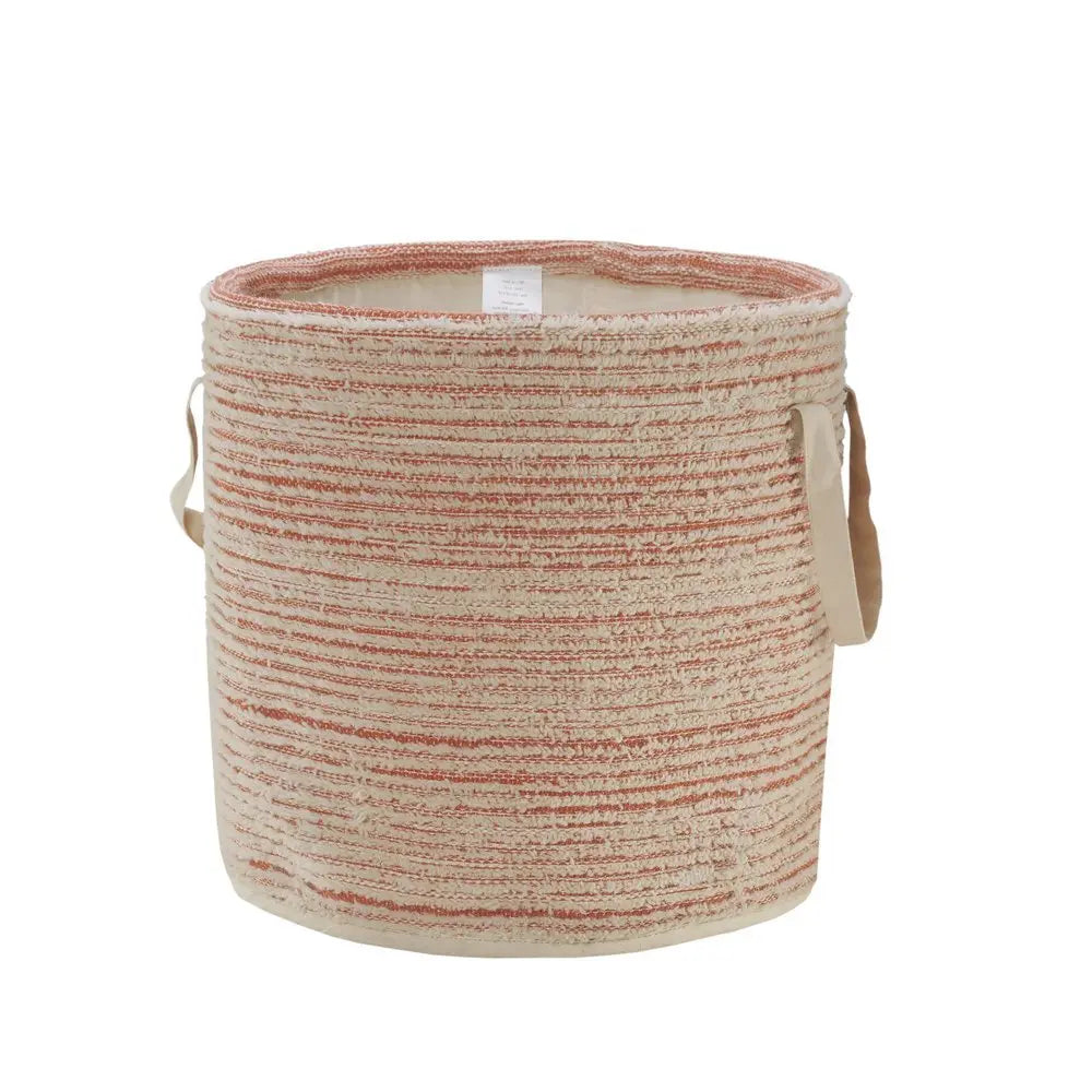 19" Pink Fabric Basket - NOBLE HOME INTERIORS