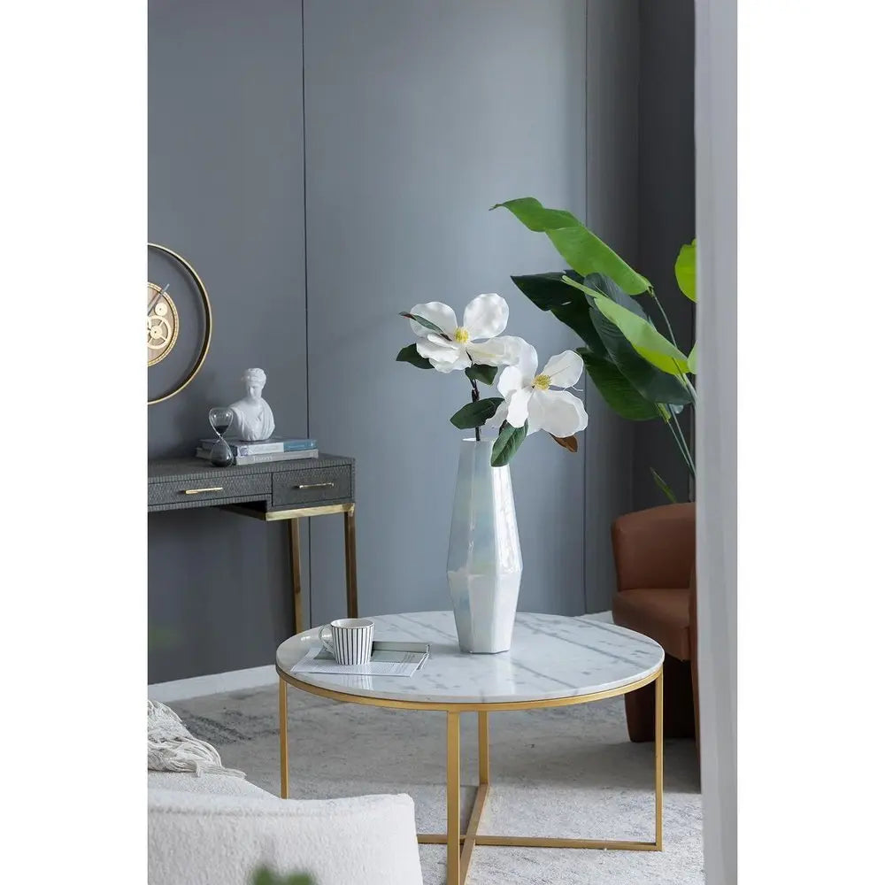 20" Opal Cylinder Glass Table Vase - NOBLE HOME INTERIORS