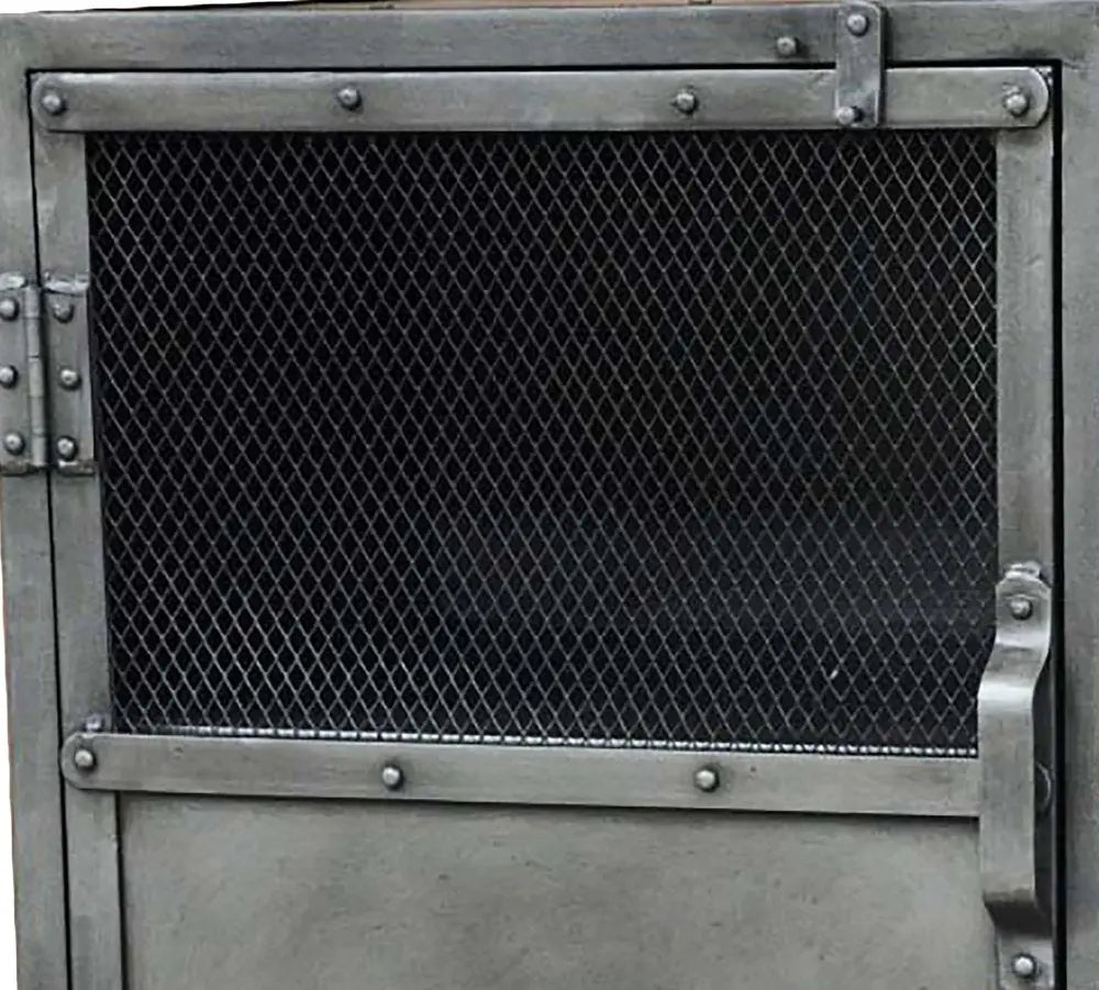 20" Silver Metal Accent Cabinet With Two Shelves - NOBLE HOME INTERIORS