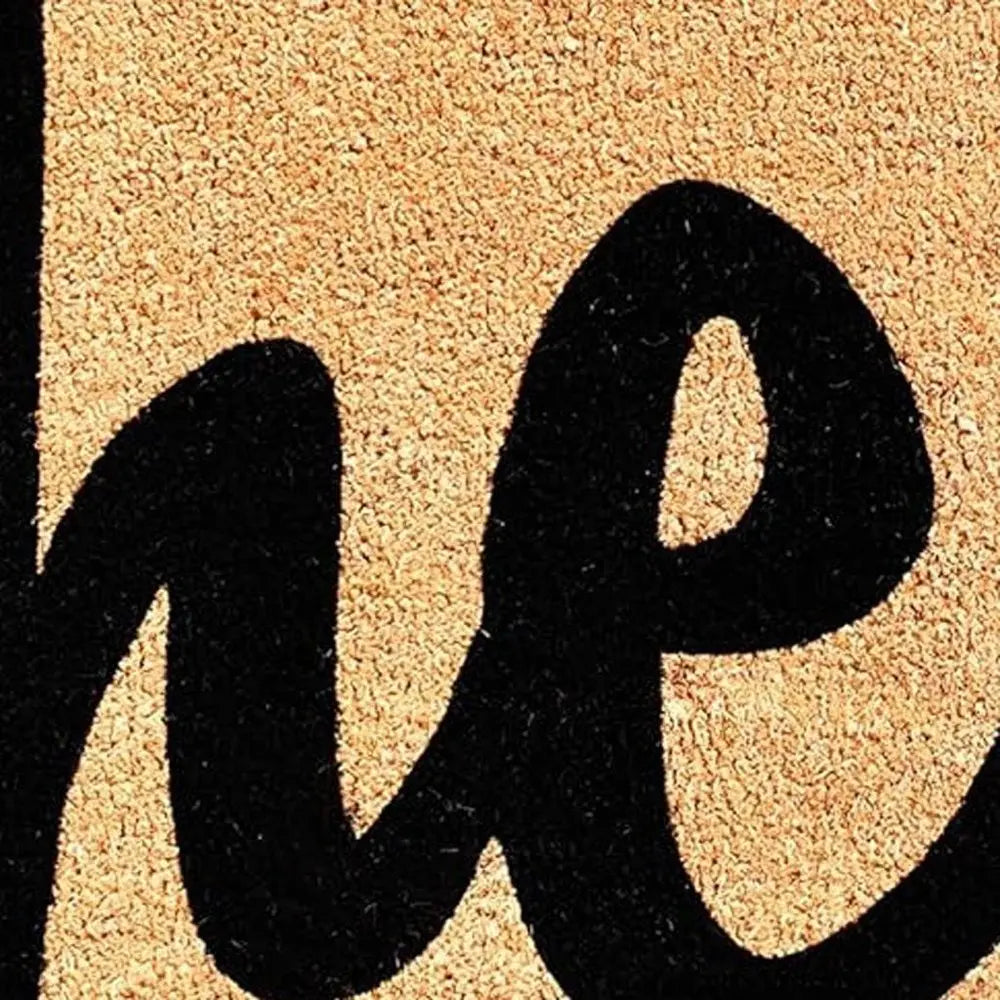 20" X 34" Natural And Black Hello Outdoor Coir Door Mat - NOBLE HOME INTERIORS