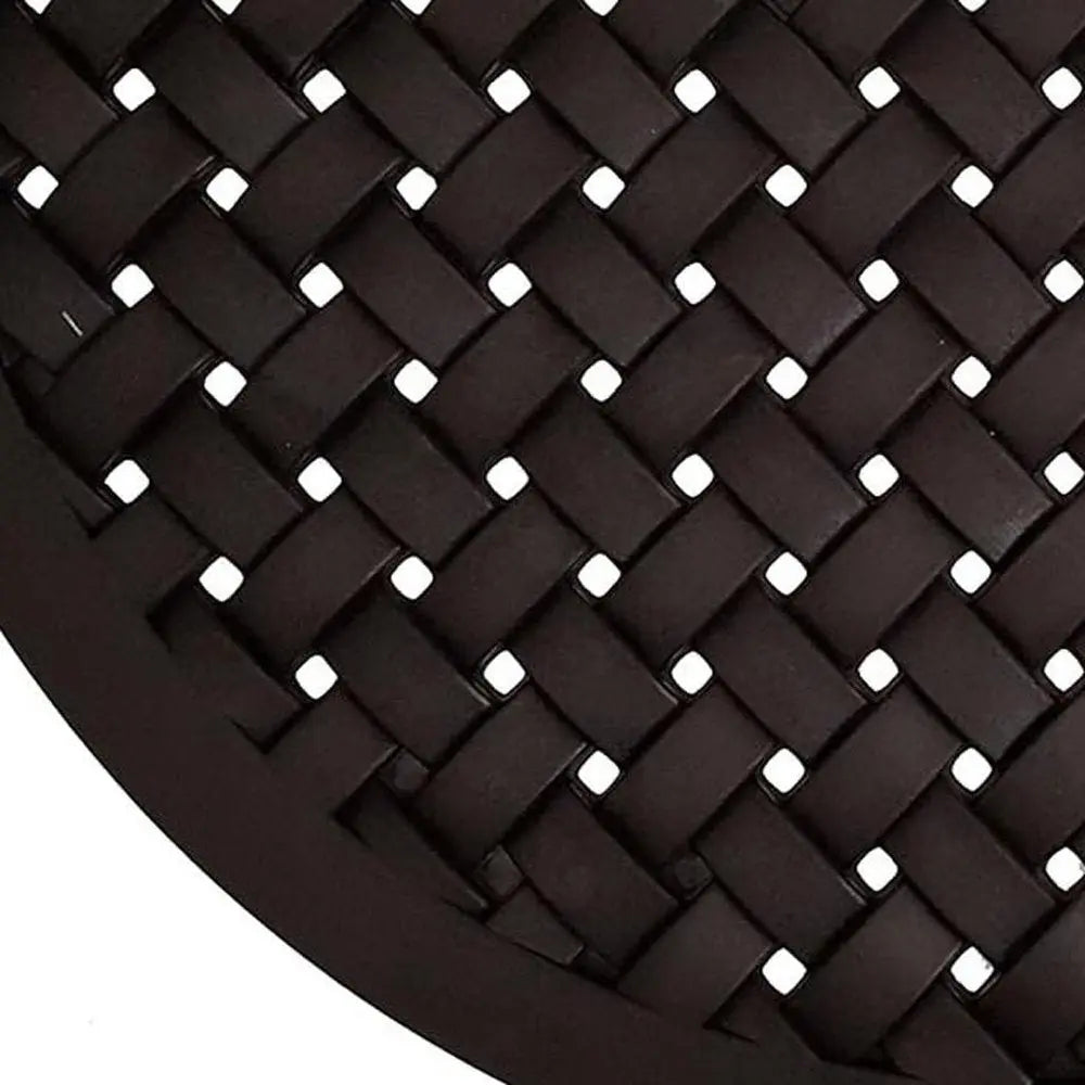 20" X 36" Black Lattice Semi Circle Outdoor Rubber Door Mat - NOBLE HOME INTERIORS